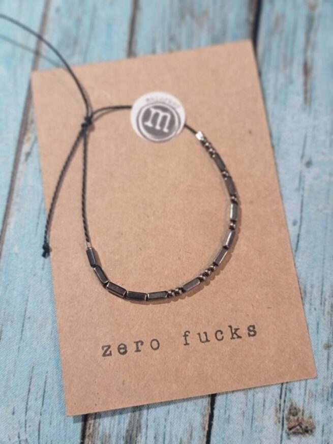 zero fucks slip knot bracelet