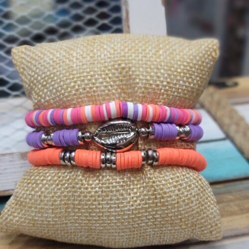 3 stack - coral / purple / mixed B002