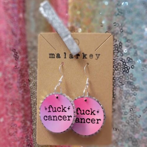 fuck cancer earrings