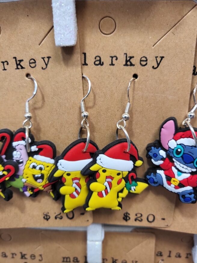 pikachu christmas earrings