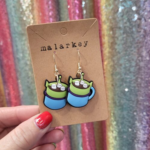 toy store hot cocoa earrings