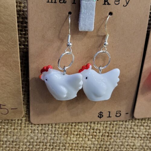 chicken earrings