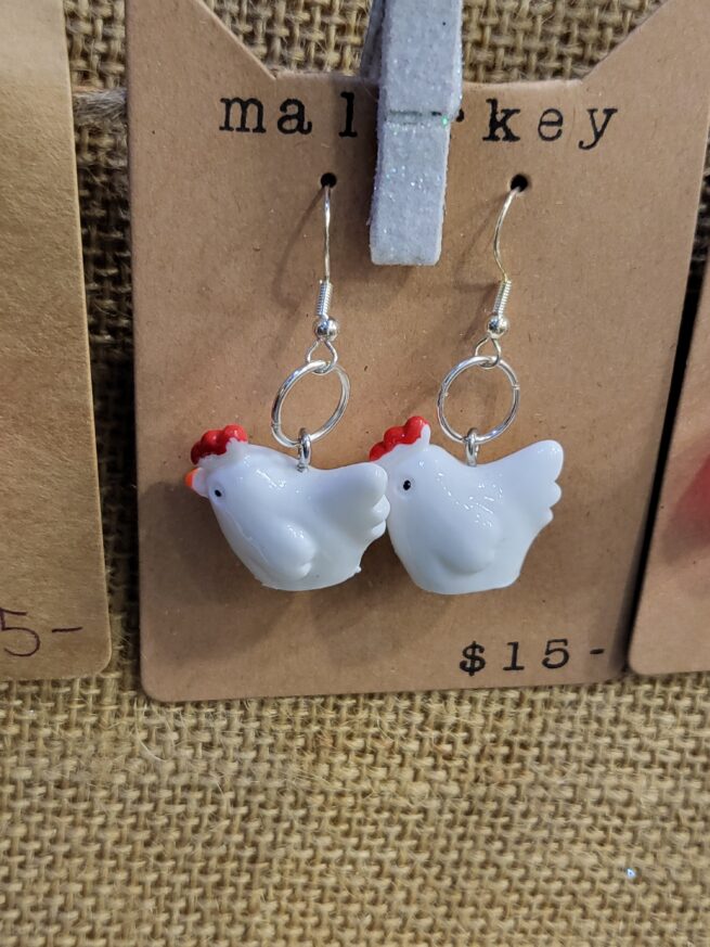 chicken earrings
