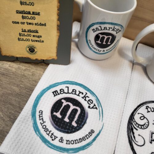 malarkey mugs & towel set