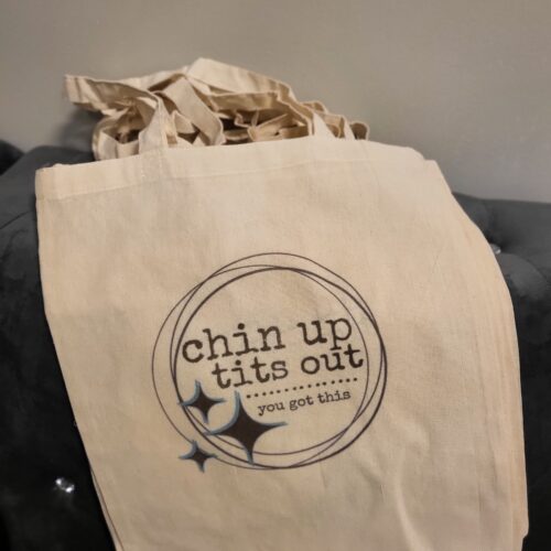 chi up tits out tote bag