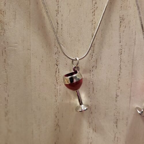 red wine necklace on silver chain - nicer nonsense