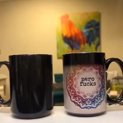 CUSTOM mug - magically appears and disappears one or 2 sided