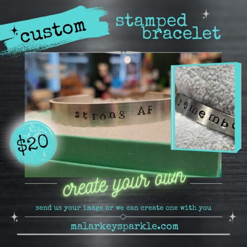 custom stamped bracelets - you choose the designs