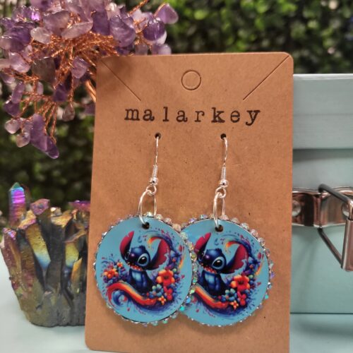stitch gemmed out earrings - malarkey originals