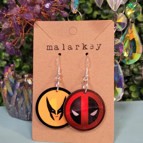 deadpool and wolverine earrings - malarkey originals
