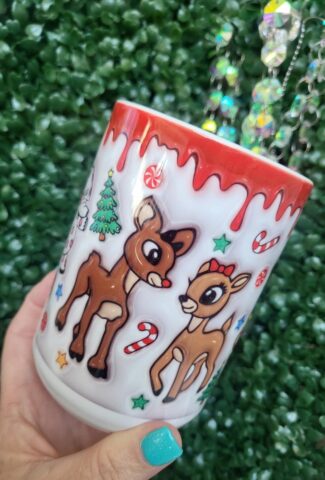 3d rudolph red nosed reindeer mug - christmas