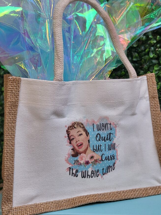 cuss the whole time mini tote