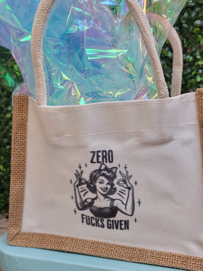 zero fucks given tote bag