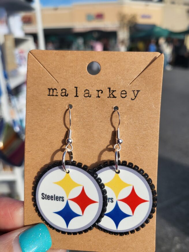 steelers football earrings