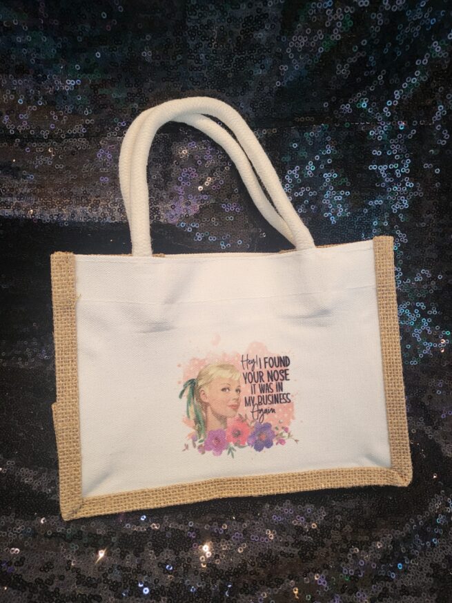 nose in my business mini tote bag