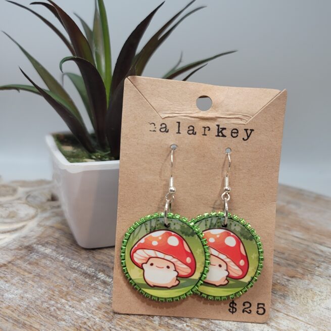 mushroom earrings
