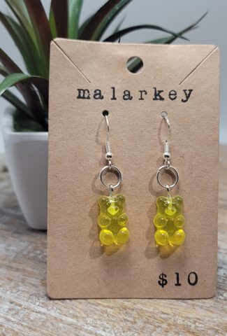 yellow gummy bear earrings
