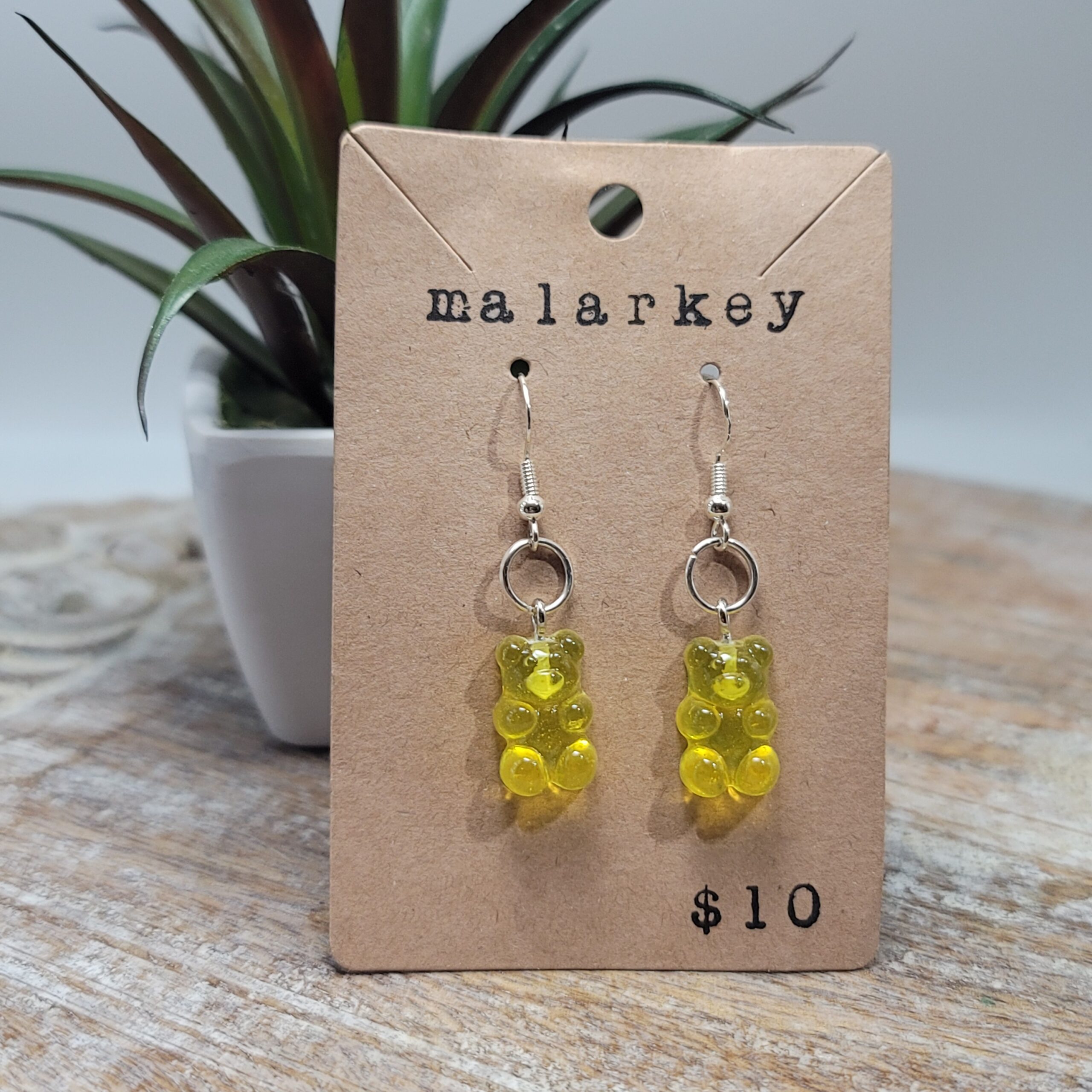 yellow gummy bear earrings