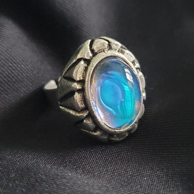 Fairy Ring 3... adjustable mixed metal glass stone