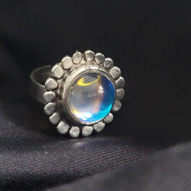 Fairy Ring 5... adjustable mixed metal glass stone
