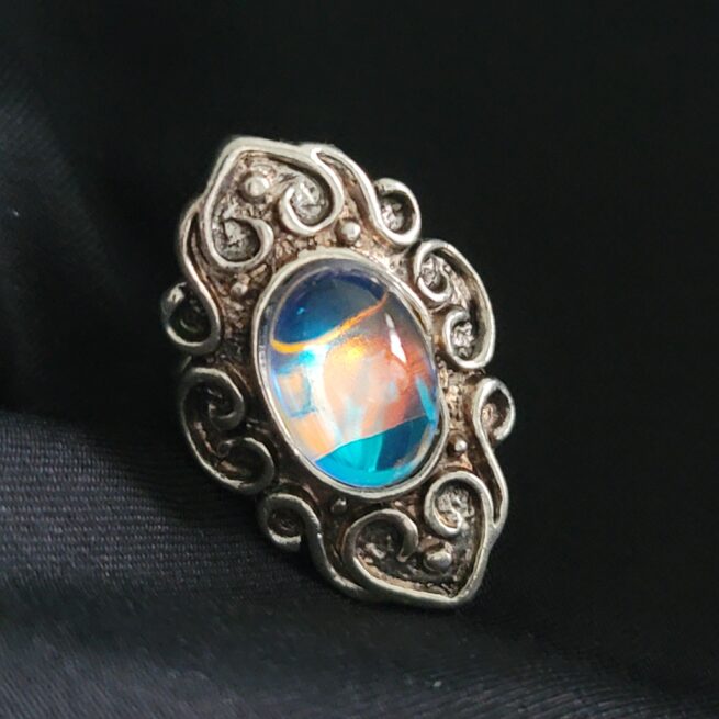 Fairy Ring 6... adjustable mixed metal glass stone