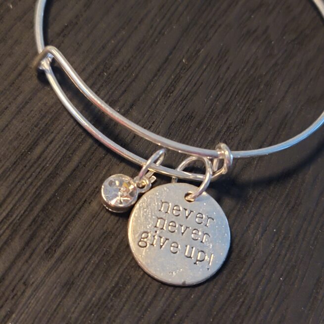 never give up bracelet with gem - Image 4