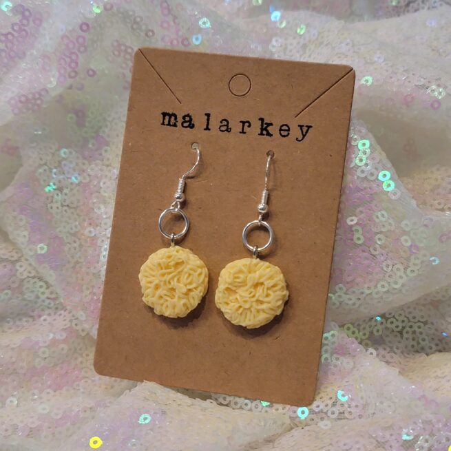 ramen noodle earrings - circles