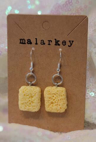 ramen noodle earrings - square