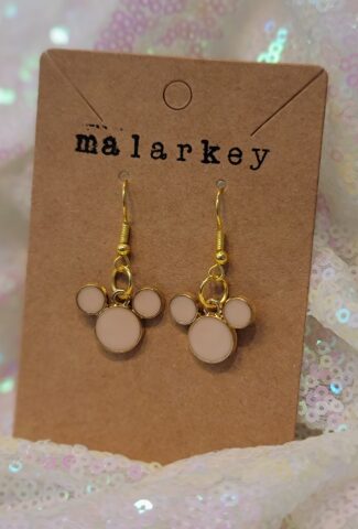mouse dangle earrings - pale pink