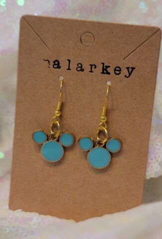 mouse dangle earrings - teal