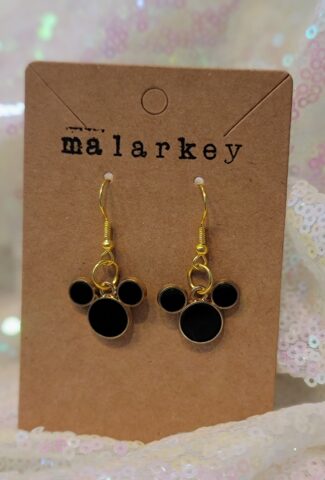 mouse dangle earrings - black