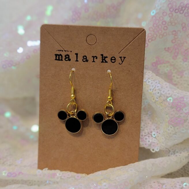 mouse dangle earrings - black