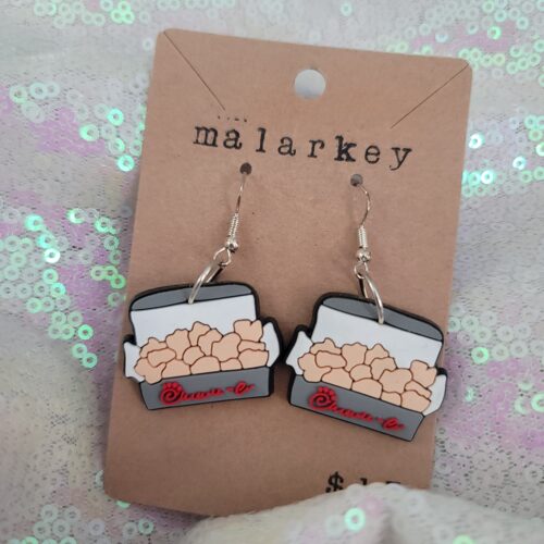 chicken nugget earrings