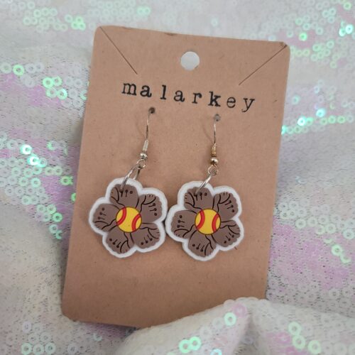 softball earrings