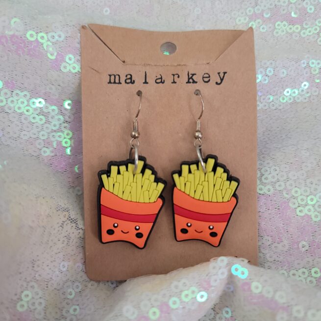 french fries with a smile earrings
