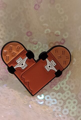 skateboard heart pin