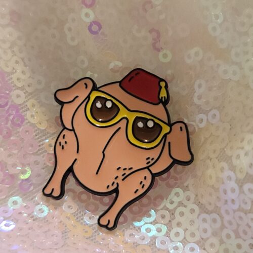 friends turkey with glasses pin