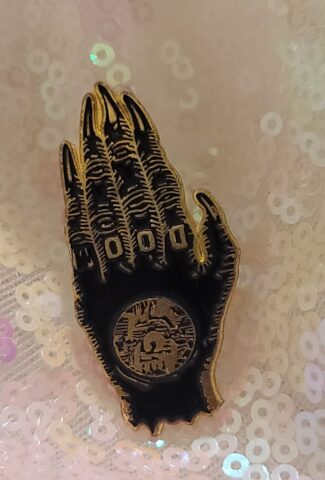 gothic hand tattoo pin
