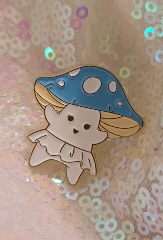 blue mushroom pin