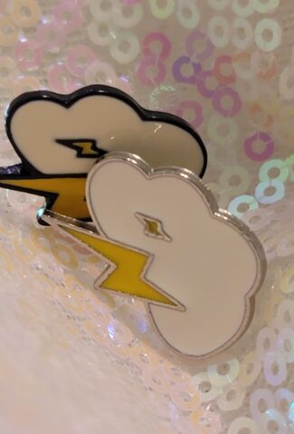 cloud and lightening pins - 3 of them