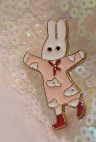 bunny in pjs pin