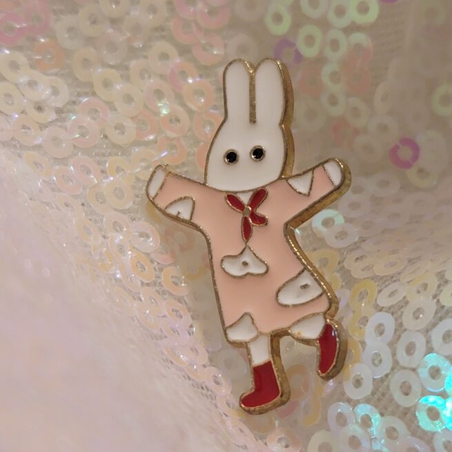 bunny in pjs pin