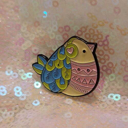quilted bird pin