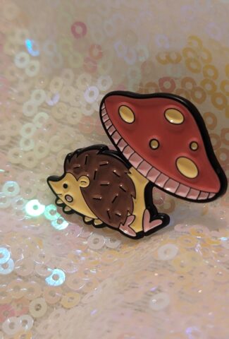 hedgehog mushroom pin