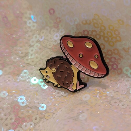 hedgehog mushroom pin