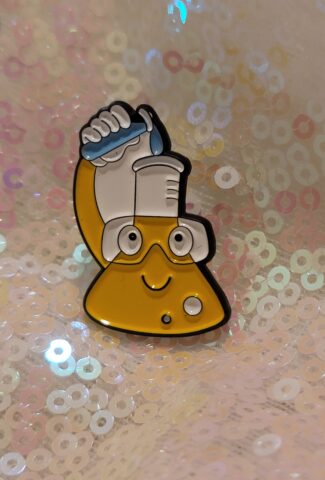 science beaker filling itself pin