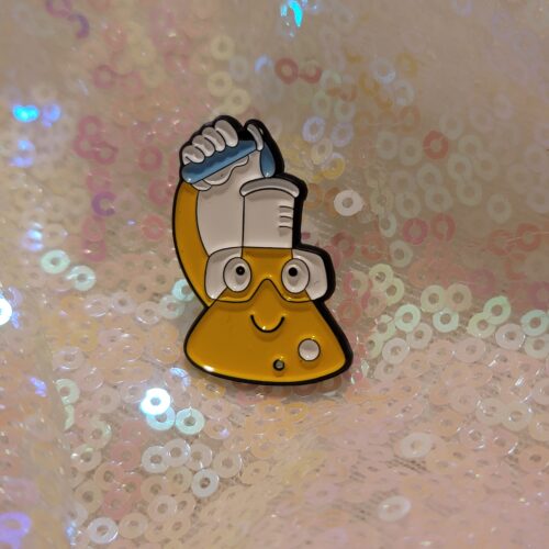 science beaker filling itself pin