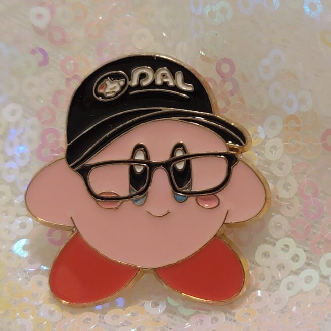 kirby with glasses pins