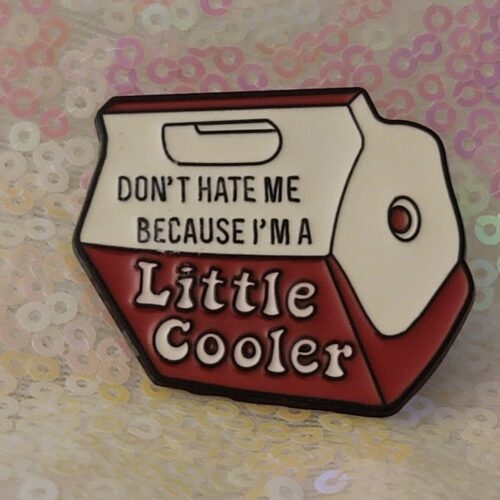 don't hate me because i'm a little cooler - pin
