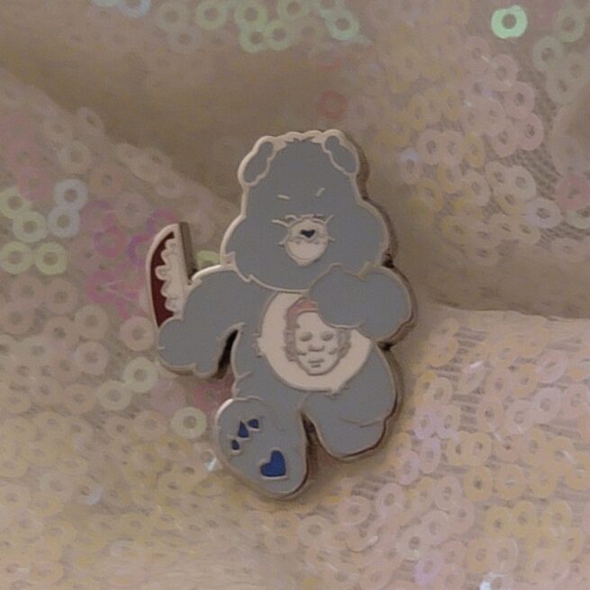 carebear with a knife and a jason belly - pin